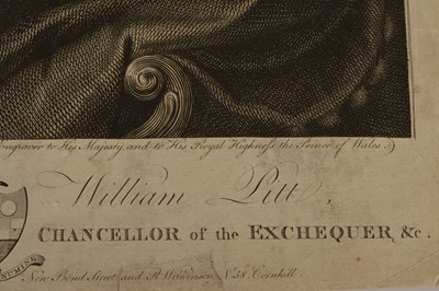 Lot 34 - Portrait print of "Rt. Hon William Pitt  [1759-1806] First Lord of the Treasury" after Thomas Gainsborough