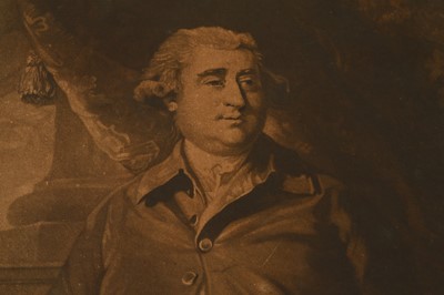 Lot 35 - Mezzotint portrait "Rt Hon Charles James Fox [1749–1806]" after Reynolds and his original funeral newspaper