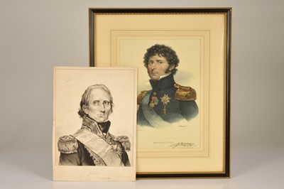 Lot 39 - Famed 19th Century hand-coloured portraits of Marshal Bernadotte (Charles XIV of Sweden) (1763–1844) etc (2)