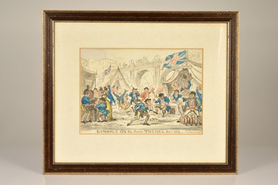 Lot 40 - The last Frost Fair "Gambols on the River Thames Feby. 1814" caricature by George Cruikshank (1792-1878)