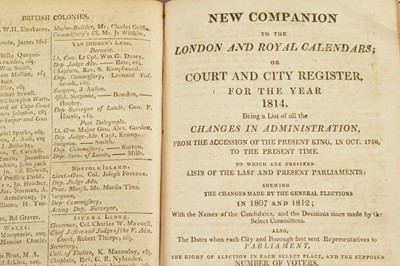 Lot 41 - Comprehensive Regency reference book "The Royal Kalendar for the Year 1814" etc