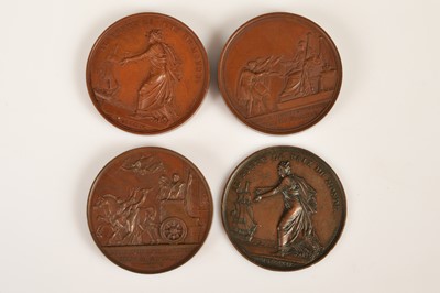 Lot 43 - Three French bronze original strike medals for 'Peace of 1814' 'Louis XVIII' and the 'Bourbon Restoration'