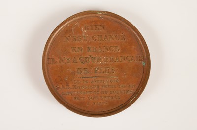 Lot 44 - French Bronze Medal for the Entrance of Charles-Philippe Count D'Artois (future Charles X) into Paris 12 April 1814