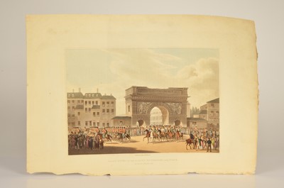 Lot 50 - "Grand Entry of the Allied Sovereigns into Paris" 31 March 1814 aquatint with original hand-colour