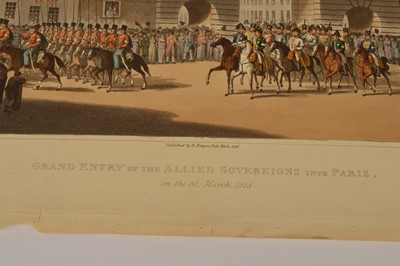 Lot 50 - "Grand Entry of the Allied Sovereigns into Paris" 31 March 1814 aquatint with original hand-colour