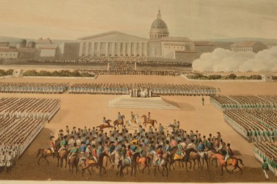 Lot 51 - "Ceremony of Te Deum by the Allied Armies on the Square of Louis XV at Paris" aquatint with original hand-colour