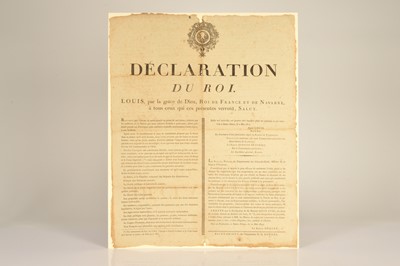 Lot 54 - "Déclaration Du Roi [King Louis XVIII]" ("Declaration of Saint-Ouen") May 1814