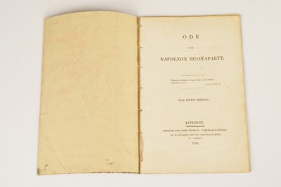 Lot 56 - Lord George Byron (1788-1824) his published poem "Ode to Napoleon Buonaparte"