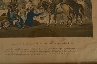 Lot 58 - After Alexander Sauerweid (1783-1844) "Bivouac of the Cossaks, at Champs-Elysées at Paris March 31st 1814"