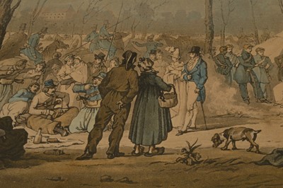 Lot 58 - After Alexander Sauerweid (1783-1844) "Bivouac of the Cossaks, at Champs-Elysées at Paris March 31st 1814"