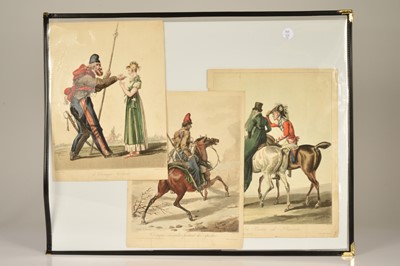 Lot 59 - After Carle Vernet (1758–1836) "Le Cosaque Galant" "Cosaque irrégulier portant des dépêches" & "La Parlie de Plaisir"