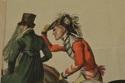 Lot 59 - After Carle Vernet (1758–1836) "Le Cosaque Galant" "Cosaque irrégulier portant des dépêches" & "La Parlie de Plaisir"