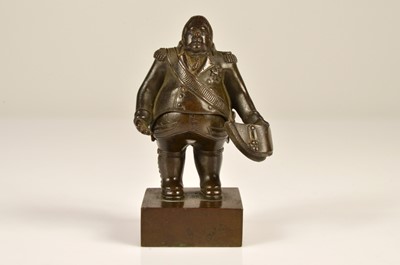 Lot 65 - A small satirical bronze caricature figure sculpture of King Louis XVIII Circa 1814