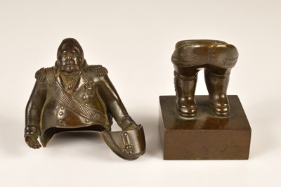 Lot 65 - A small satirical bronze caricature figure sculpture of King Louis XVIII Circa 1814