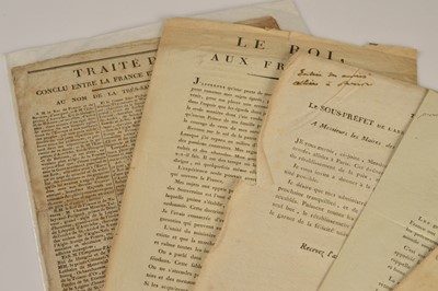 Lot 68 - Various 1814 printed documents ralating to the restoration of the French monarchy and the Peace of Paris