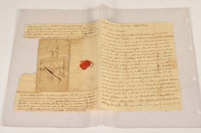 Lot 76 - Regency philatelic manuscript "Entire" 1814 letter written by French Prisoner of War to Rev John Nicholl of Cowbridge