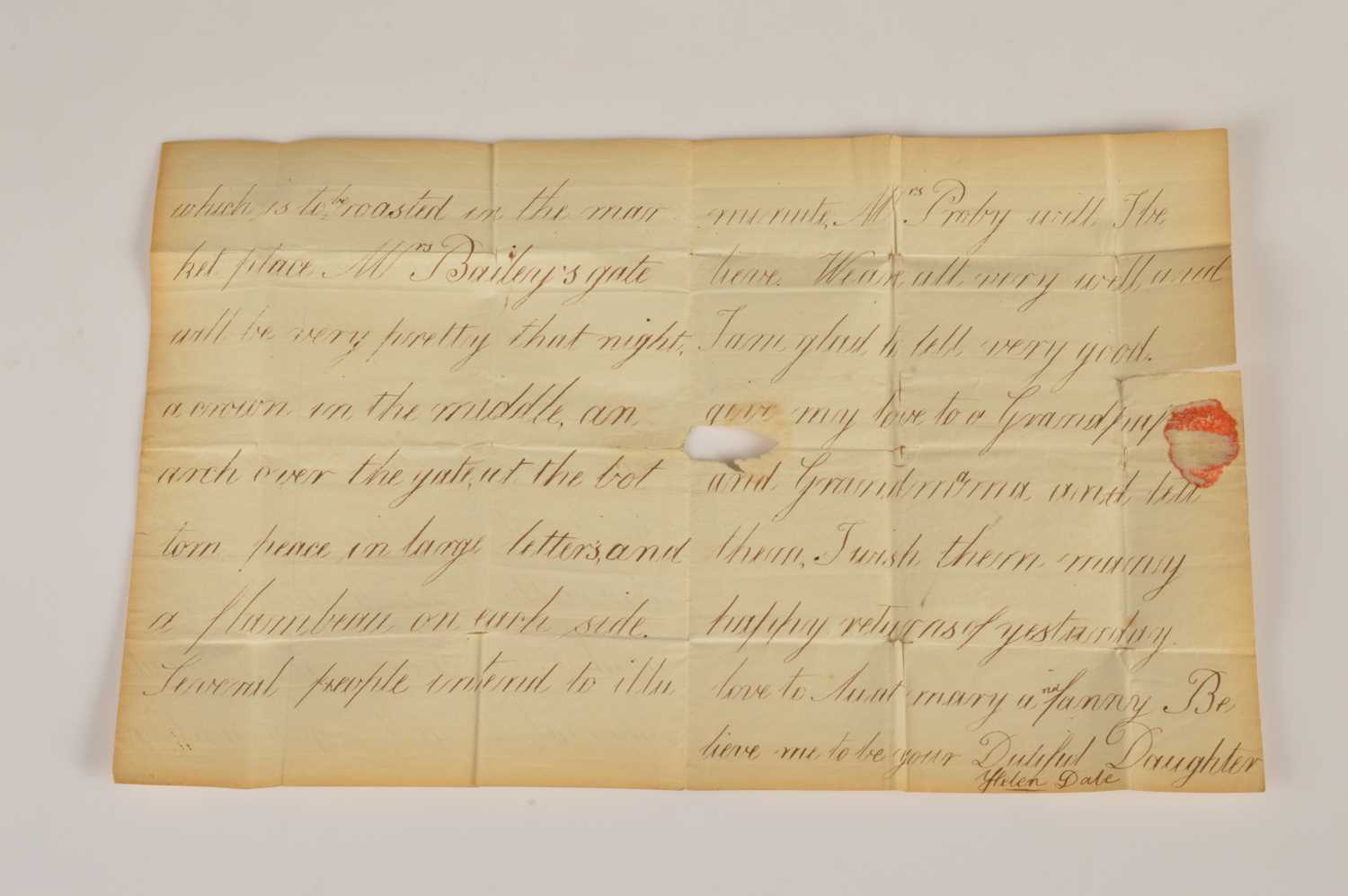 Lot 77 - Regency philatelic manuscript "Entire" letter dated May 3 1814 with a child describing "Peace" illuminations