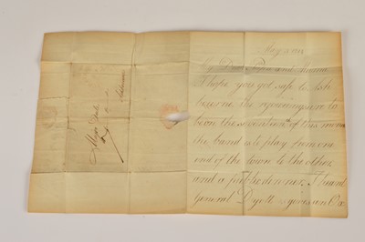 Lot 77 - Regency philatelic manuscript "Entire" letter dated May 3 1814 with a child describing "Peace" illuminations