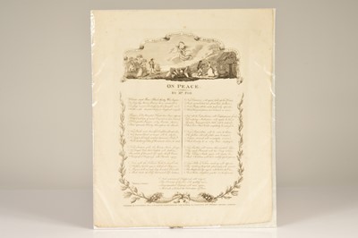 Lot 79 - An illustrated poem or broadside balled sheet "On Peace" by "Mr. Fox"  1814