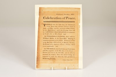 Lot 81 - A letterpress handbill for the "Celebration of Peace" at Welshpool 14th June 1814