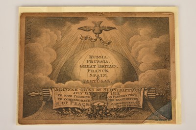 Lot 83 - A scarce ticket to the Cambridge 'Peace' banquet on Parker's Piece July 12 1814