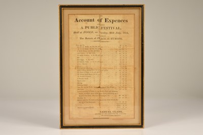Lot 84 - A handbill relating to the 1814 "Peace Festival" at Poole in Dorset
