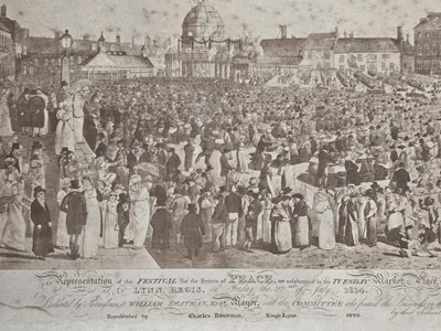 Lot 88 - Victorian Photogravure of "Festival for the Return of Peace" at "Lynn Regis" (Kings Lynn) 22nd July 1814