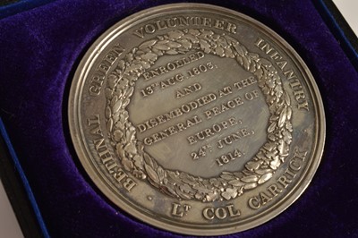 Lot 89 - Regency military medal by Peter Wyon (1767–1822) "Bethnal Green Volunteer Infantry" disembodied 1814