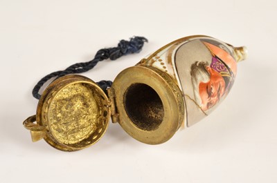 Lot 93 - An early 19th Century porcelain pipe bowl enamelled with a portrait of Field-Marshal Gebhard von Blücher