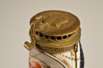 Lot 93 - An early 19th Century porcelain pipe bowl enamelled with a portrait of Field-Marshal Gebhard von Blücher