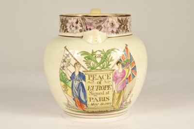 Lot 95 - An 1814 Bristol Pottery "Peace of Paris" commemorative jug