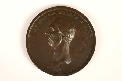 Lot 105 - William Pitt (1759–1806) 1814 memorial medal for his achievments by Thomas Wyon
