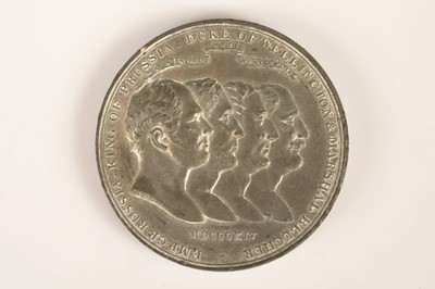 Lot 111 - The Allied Leaders 1814 Medal in white metal by Kempson & Son of Birmingham modelled by W Turnpenny
