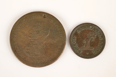 Lot 124 - Duke of Wellington "Cossack Penny Token" c.1813-14 and an 1814 "York Farthing" (2)