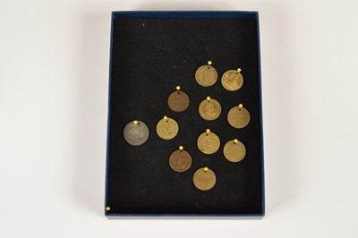Lot 130 - An extensive set of eleven 1814 "Peace of Paris" commemorative medalet tokens or jetons