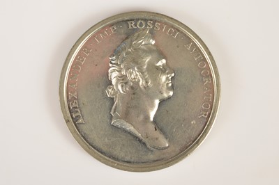 Lot 135 - Medal for Tsar Alexander I Emperor of Russia "The Whole World Praises The Peace Maker" 1814