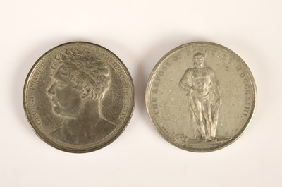Lot 144 - "Repose of Hercules"& "England Gives Peace to the World" Two Medals commemorating the Peace of 1814 (2)