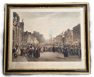 Lot 160 - A Scarce Large Format Print Decpicting The Allied Sovereigns Visit to Oxford 1814