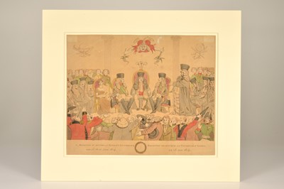 Lot 162 - French Caricature Print "A Reception of Doctors at Oxford's University the 15th of June 1814"