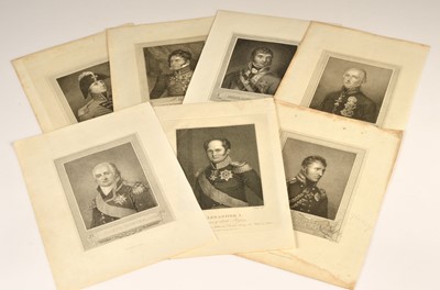 Lot 168 - A group of portrait engravings of the Allied Sovereigns etc