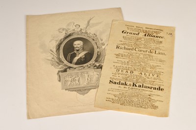 Lot 177 - A Regency Playbill for the Theatre Royal Covent Garden Monday June 13 1814