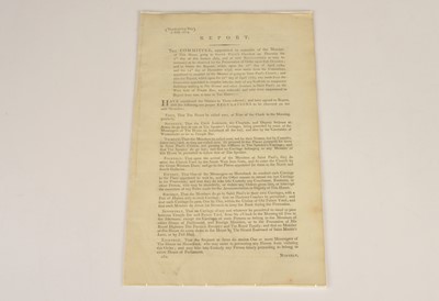 Lot 187 - House of Commons Committee Report on Member's of Parliament attending St Paul's Cathedral on Thanksgiving Day