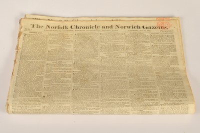 Lot 191 - Eight issues of "The Norfolk Chronicle & Norwich Gazette" reporting various national and local Peace Festities etc