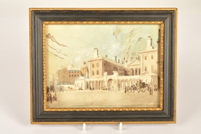 Lot 196 - English School "Admiraly House as it appeared from Whitehall 1st August 1814" attributed to Joseph Michael Gandy (1771-1843)