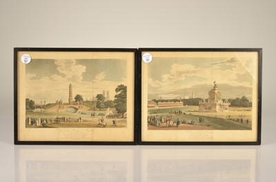 Lot 203 - A pair of 1814 prints of the 'Bridge & Pagoda' and 'Temple of Concord' after Augustus Charles Pugin (1762-1832)