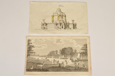 Lot 206 - "The Temple of Concord Erected in Green Park" and “The Naumachia In Hyde Park”  (2)