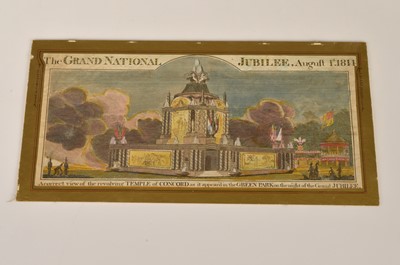Lot 214 - "Temple of Concord" & "The Grand National Jubilee August 1st 1814 A Correct View of the revolving Temple of Concord"
