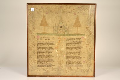 Lot 215 - A very rare sampler worked "In Commemoration of the Peace 1814"