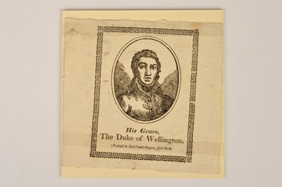 Lot 216 - A woodcut print of "His Grace The Duke of Wellington" "Printed in Hyde Park"