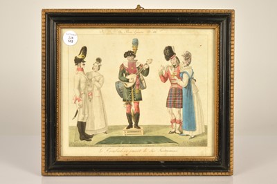 Lot 228 - Antique French Caricature "Le Troubadour Jouant de Six Instruments" Circa 1814